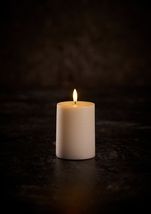 Kubbelys med 3D LED-flamme H10 cm